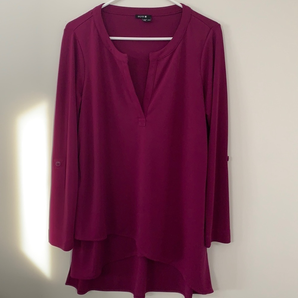 BYLYSE MAGENTA LONG SLEEVE BLOUSE WOMEN SIZE M